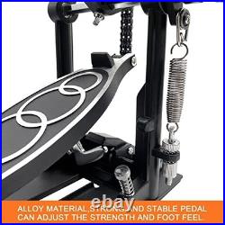 Double Bass Drum Pedal Double Chain Kick Pedal for Electronic Drums & Practice