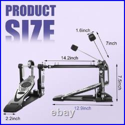 Double Bass Drum Pedal, Heavy Duty Double Chain Drive Kick Pedal