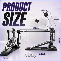 Double Bass Drum Pedal, Heavy Duty Double Chain Drive Kick Pedal