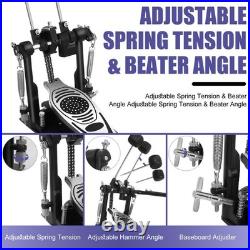 Double Bass Drum Pedal, Heavy Duty Double Chain Drive Kick Pedal