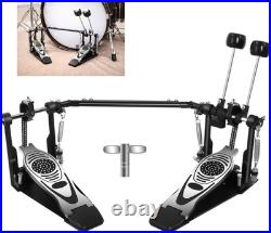 Double Bass Drum Pedal, Heavy-Duty Double Chain Drive Kick Pedal with Adjustable