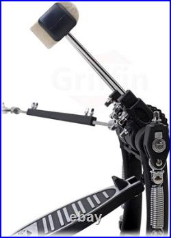Double Bass Drum Pedal Heavy-Duty Foot Board Set, Twin Chain with Quad Beaters Double Bass Drum Pedal Heavy-Duty Foot Board Set, Twin Chain with Quad Beaters