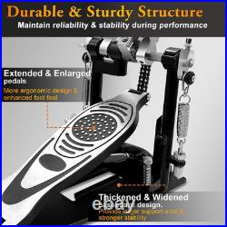 Double Bass Drum Pedal Kick Drum Pedal Double Chain Drive Adjustable Beater Head