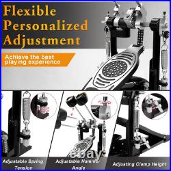 Double Bass Drum Pedal Kick Drum Pedal Double Chain Drive Adjustable Beater Head