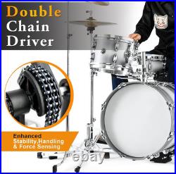 Double Bass Drum Pedal Kick Drum Pedal Double Chain Drive Adjustable Beater Head