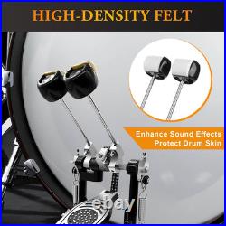 Double Bass Drum Pedal Kick Drum Pedal Double Chain Drive Adjustable Beater Head