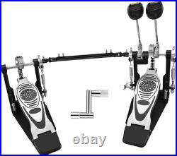 Double Bass Drum Pedal Kick Drum Pedal Double Chain Drive Adjustable Beater Head