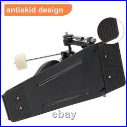 Double Bass Drum Pedal Non-Slip Footplates, Heavy Duty Metal, Black & White