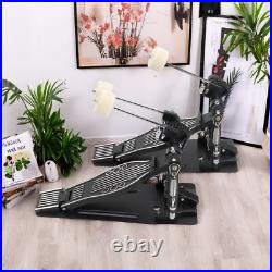 Double Bass Drum Pedal Non-Slip Footplates, Heavy Duty Metal, Black & White
