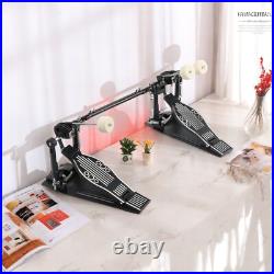 Double Bass Drum Pedal Non-Slip Footplates, Heavy Duty Metal, Black & White