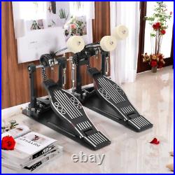 Double Bass Drum Pedal Non-Slip Footplates, Heavy Duty Metal, Black & White