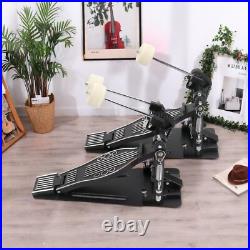 Double Bass Drum Pedal Non-Slip Footplates, Heavy Duty Metal, Black & White