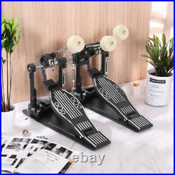 Double Bass Drum Pedal Non-Slip Footplates, Heavy Duty Metal, Black & White