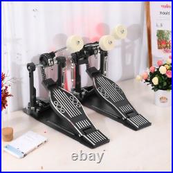 Double Bass Drum Pedal Non-Slip Footplates, Heavy Duty Metal, Black & White