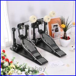 Double Bass Drum Pedal Non-Slip Footplates, Heavy Duty Metal, Black & White