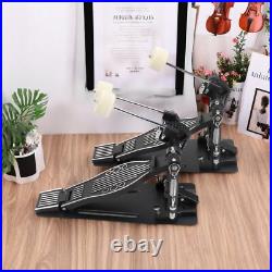 Double Bass Drum Pedal Non-Slip Footplates, Heavy Duty Metal, Black & White
