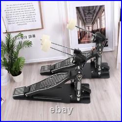 Double Bass Drum Pedal Non-Slip Footplates, Heavy Duty Metal, Black & White