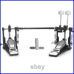 Double Bass Drum Pedal Twin Chain Drive Heavy Duty Metal Quad Sided Beater Drum