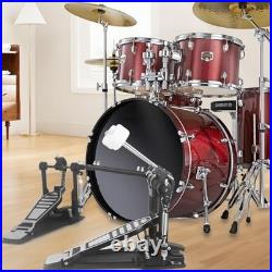 Double Bass Drum Pedal Twin Chain Drive Heavy Duty Metal Quad Sided Beater Drum