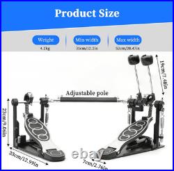 Double Bass drum Pedal, Double Bass Pedal with Adjustable Beater Head, Double Chai