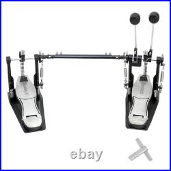 Double Bass drum Pedal, Double Bass Pedal with Double drum pedal Silver Double Bass drum Pedal, Double Bass Pedal with Double drum pedal Silver