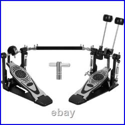 Double Chain Double Bass Drum Pedals Heavy Duty Double Kick Drumming Pedal Kit