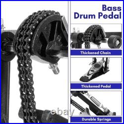 Double Chain Double Bass Drum Pedals Heavy Duty Double Kick Drumming Pedal Kit