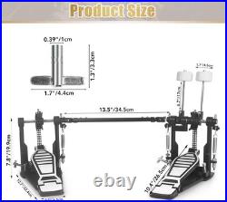 Double Kick Bass Drum Pedal, Heavy-Duty Double Kick Pedal with Twin Chain Drive