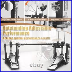 Double Kick Bass Drum Pedal, Heavy-Duty Double Kick Pedal with Twin Chain Drive