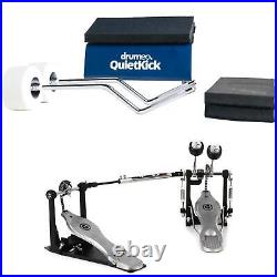 Drumeo QuietKick Bass Drum Double Pedal Practice Pad and Gibraltar 5000 Series