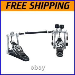Durable Iron Double-Bass Drum Pedal with Glossy Chrome Finish and 2-Way Beaters