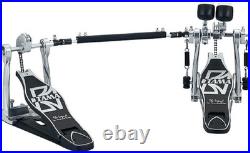 Durable Iron Double-Bass Drum Pedal with Glossy Chrome Finish and 2-Way Beaters