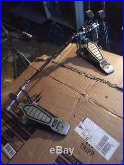 Free P&P. Pearl Double Bass Drum Pedal. Base Plates For Maximum Grip
