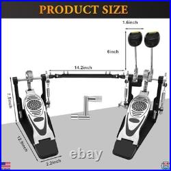 High-Performance Double Bass Drum Pedal Adjustable Beater, Double Chain Drive