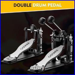 KINGDO Double Bass Drum Pedal Adjustable Chain Kick Pedal with 2-Way Beaters