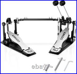 KINGDO Double Bass Drum Pedal Sturdy 2 Chain Kick Pedal with 2-Way Beaters