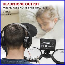 MUSTAR Electric Drum Set Mesh Pads Dual Zone Snare withUSB MIDI, 2 Pedals, Headphone