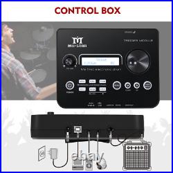 MUSTAR Electric Drum Set Mesh Pads Dual Zone Snare withUSB MIDI, 2 Pedals, Headphone