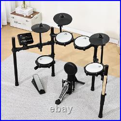 MUSTAR Electric Drum Set Mesh Pads Dual Zone Snare withUSB MIDI, 2 Pedals, Headphone