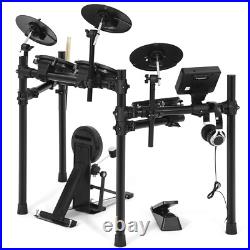 MUSTAR Electric Drum Set Mesh Pads Dual Zone Snare withUSB MIDI, 2 Pedals, Headphone