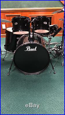 PEARL 8 Piece Drum Set withZildjan Cymbals, Stool, Double Bass Pedal Used-Mint
