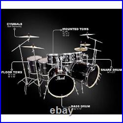 Pearl Export Double Bass 8-Piece Drum Set Jet Black