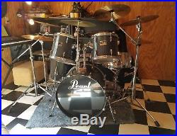 Pearl Forum drumset, Sabian cymbals, double pedal, hihat clutch, etc