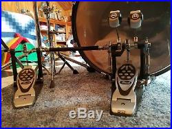 Pearl Forum drumset, Sabian cymbals, double pedal, hihat clutch, etc