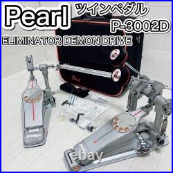 Pearl P-3002D Demon Direct Drive Double Bass Drum Twin Pedal Z-link Used with case