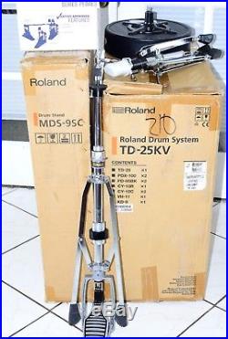 Roland V-Drums TD-25KV Electronic Drum Set With DW 3000 Double Bass Pedals +