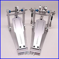 Silver High-quality Drum Kit With Double Pedals Jazz Drum Double Pedal Metal
