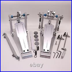 Silver High-quality Drum Kit With Double Pedals Jazz Drum Double Pedal Metal