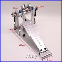 Silver High-quality Drum Kit With Double Pedals Jazz Drum Double Pedal Metal