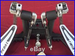 Sleishman The Silver Classic Model Twin Double Bass Kick Drum Pedal with Case RARE